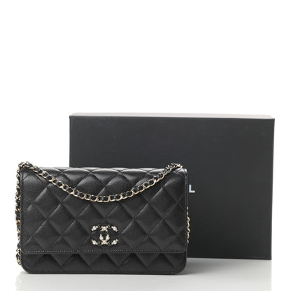 Chanel Caviar Quilted Coco Candy Wallet On Chain WOC Black 12 of 12