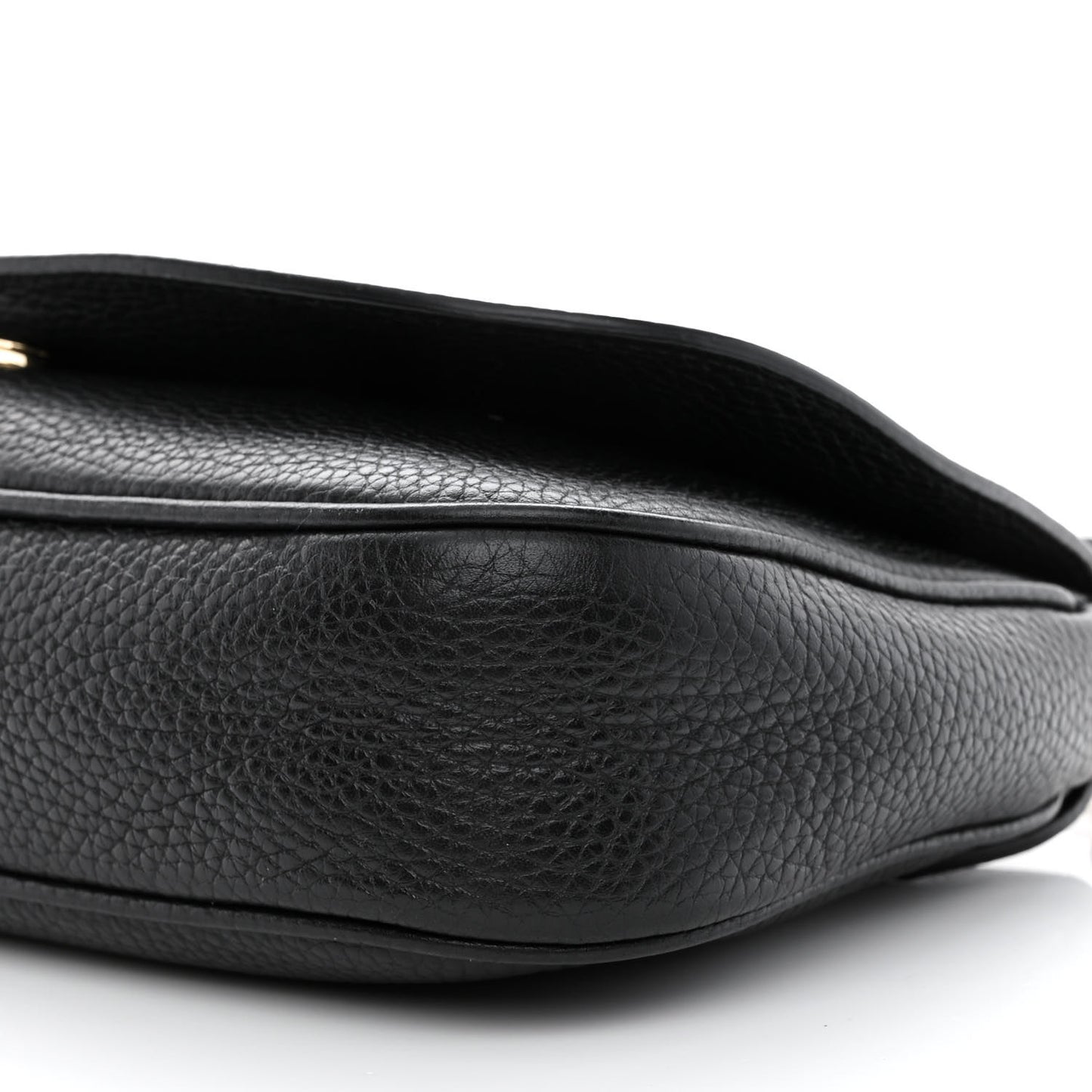 Pebbled Calfskin Medium Soho Flap Crossbody Black