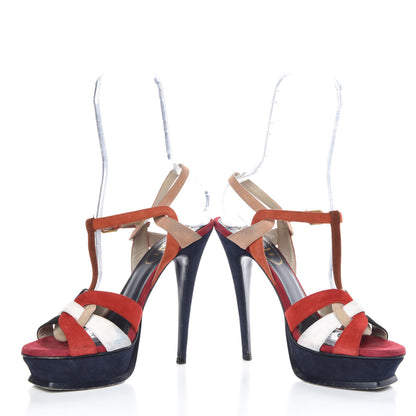 Saint Laurent Suede Tribute 105 Platform Sandals 40 Multicolor 8 of 12