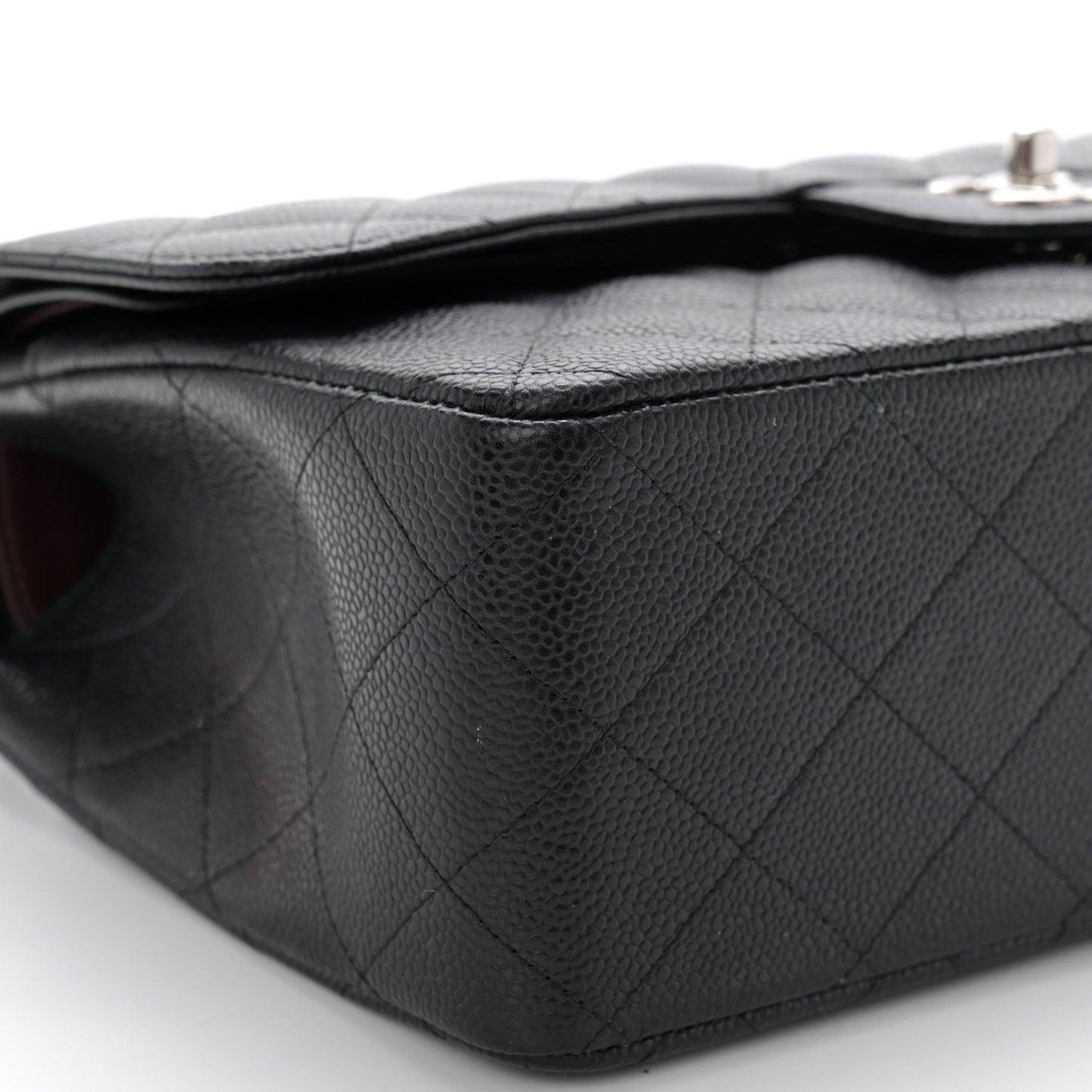 Caviar Quilted Jumbo Double Flap Black