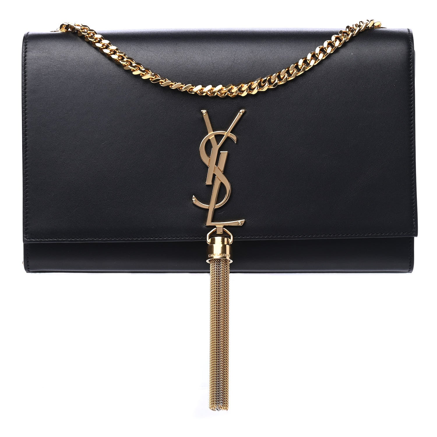 Saint Laurent Smooth Calfskin Medium Classic Monogram Kate Tassel Satchel Black 1 of 6