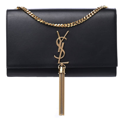 Saint Laurent Smooth Calfskin Medium Classic Monogram Kate Tassel Satchel Black 1 of 6