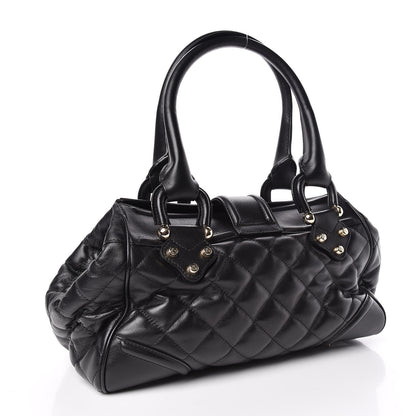 Burberry Calfskin Quilted Manor Tote Black 3 of 9