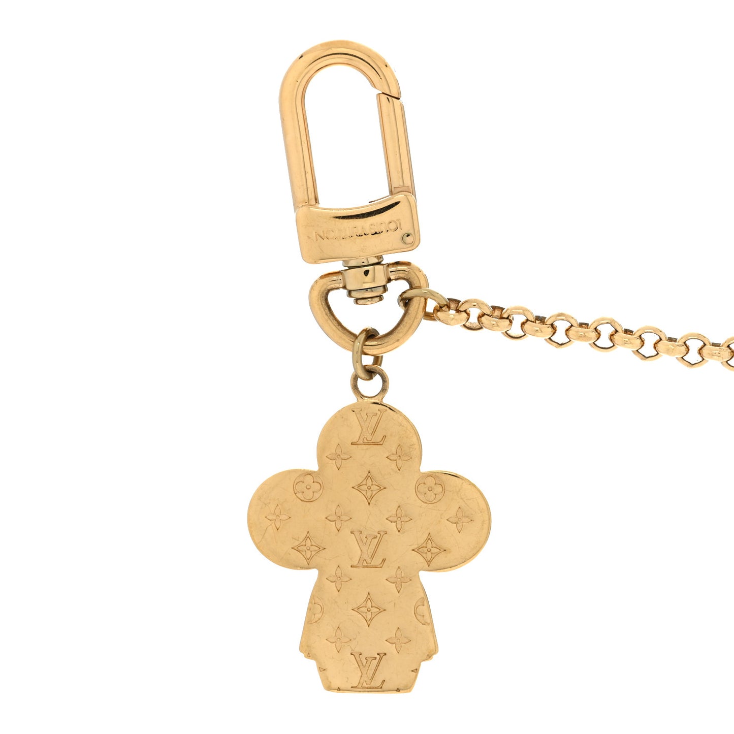 Metal Enamel Monogram Vivienne And Petula Best Friends Bag Charm Key Holder Gold