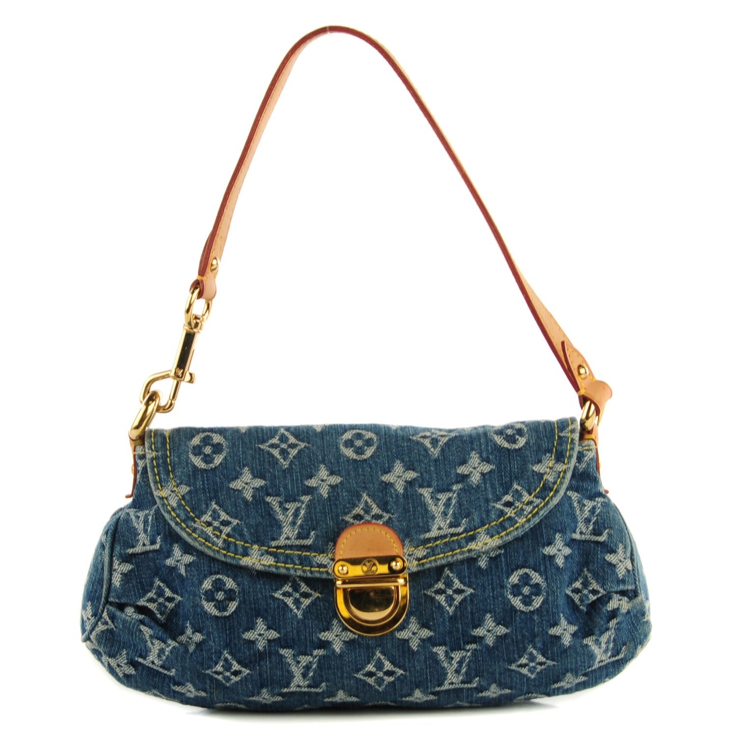 Monogram Denim Mini Pleaty Blue