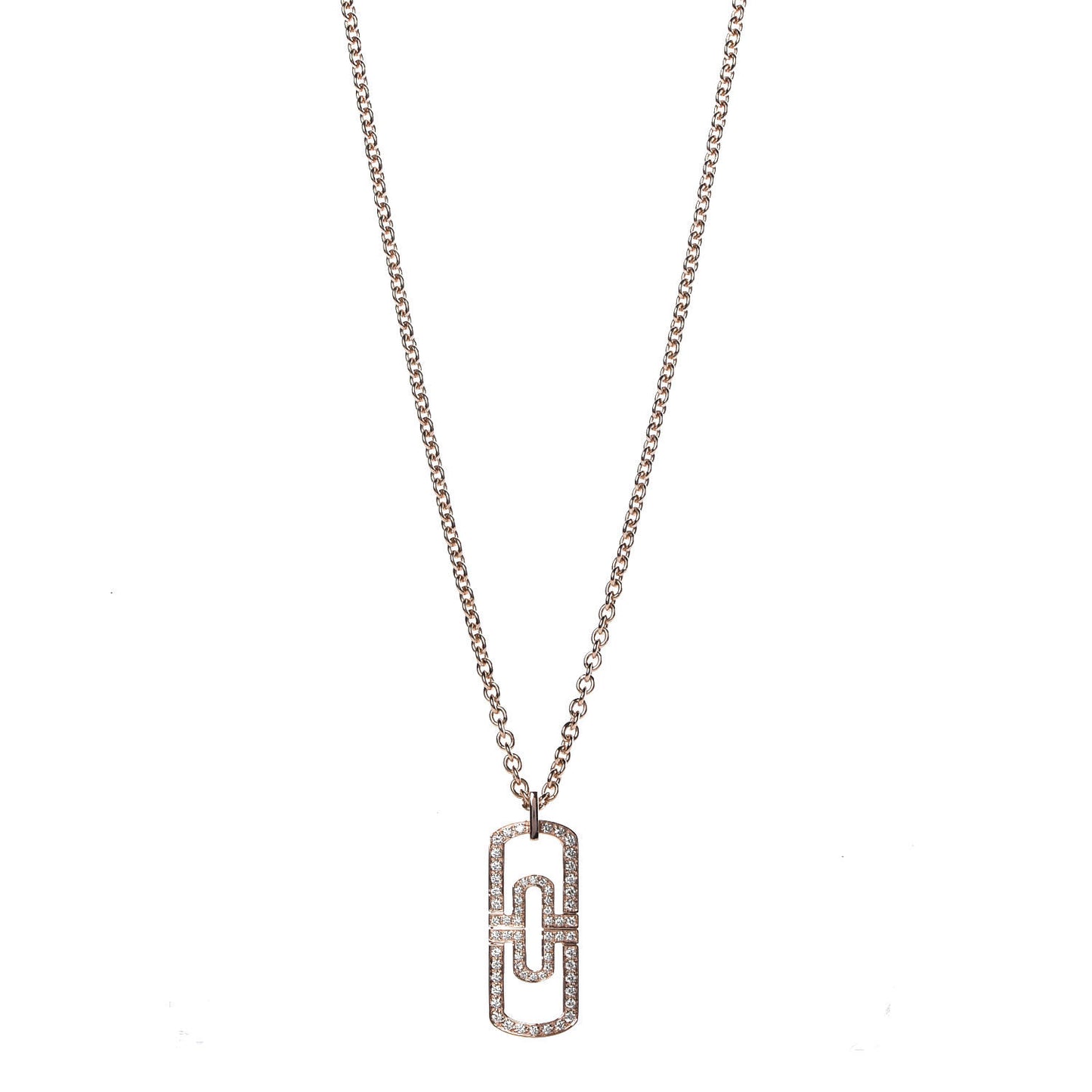 18K Rose Gold Diamond Parentesi Necklace