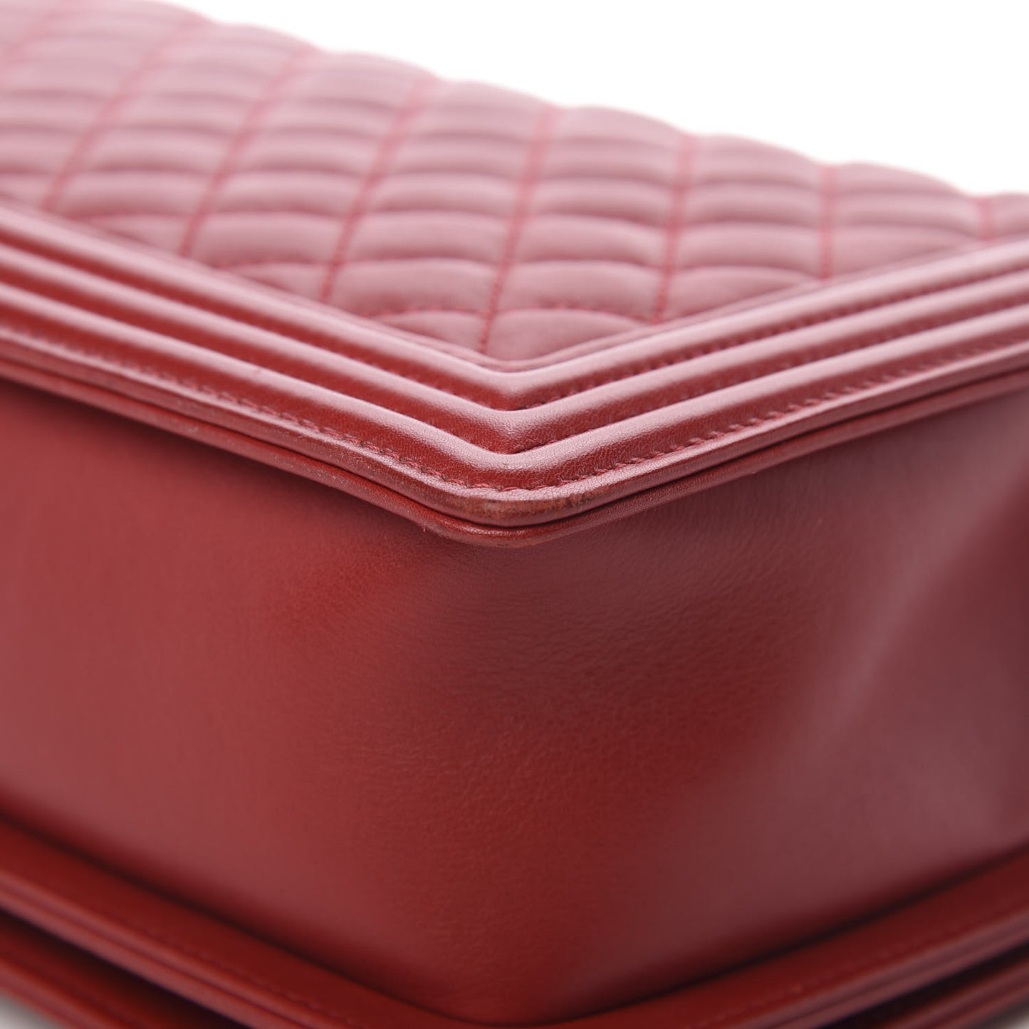 Calfskin Quilted New Medium Boy Flap Red
