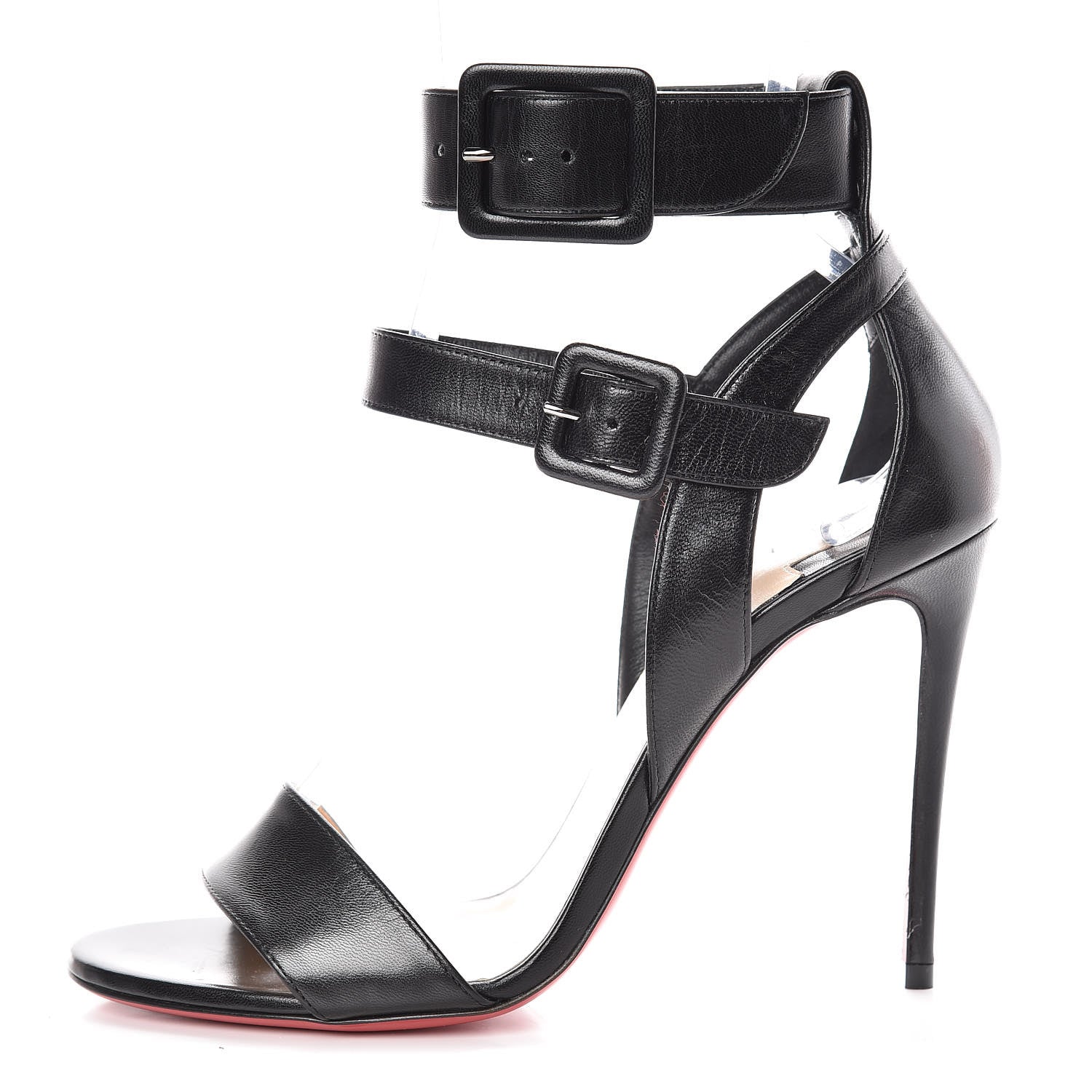 Christian Louboutin Kid Multipot 100 Sandals 36.5 Black 1 of 8