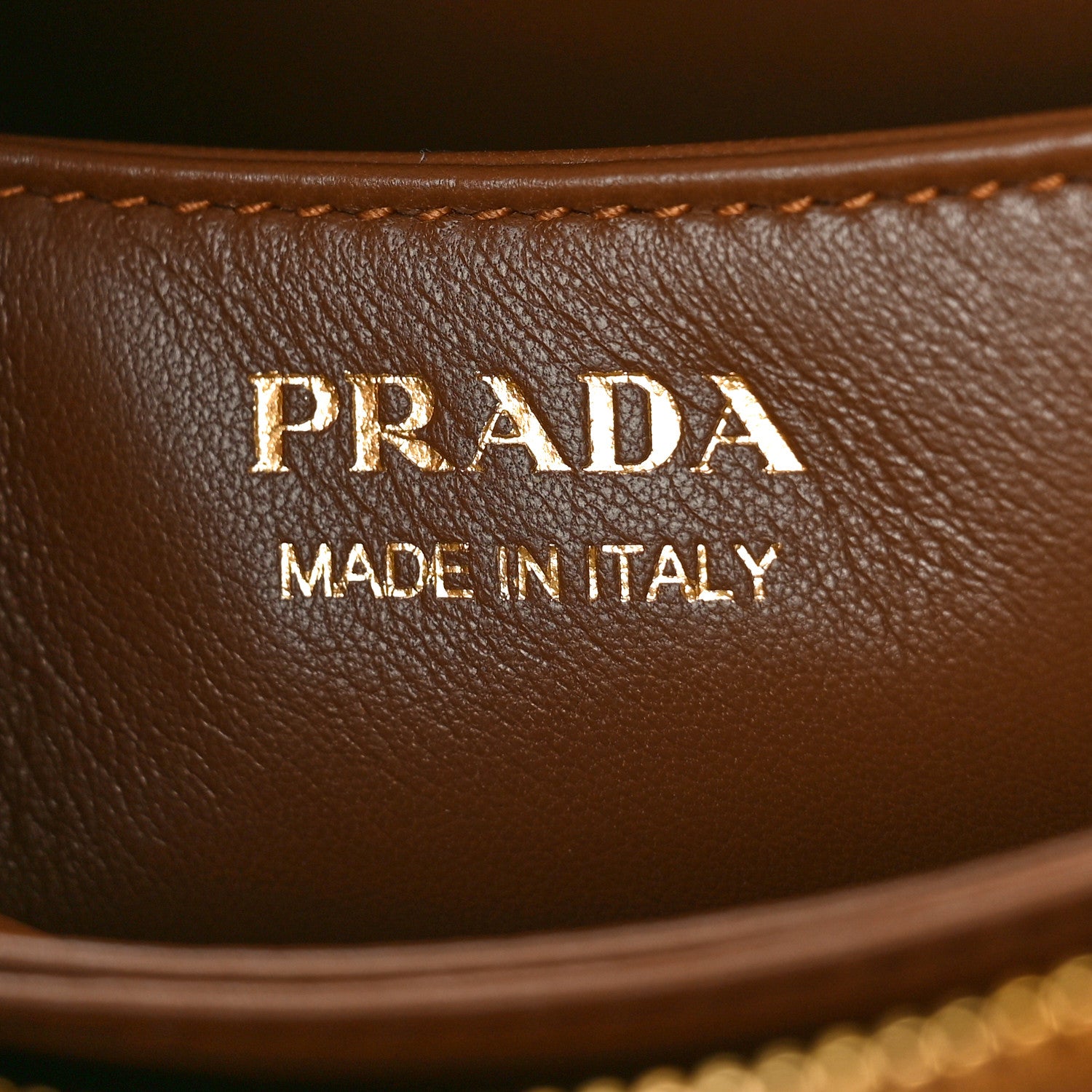 Prada Vitello Daino Soft Mini Zippered Shoulder Bag Caramel 6 of 8