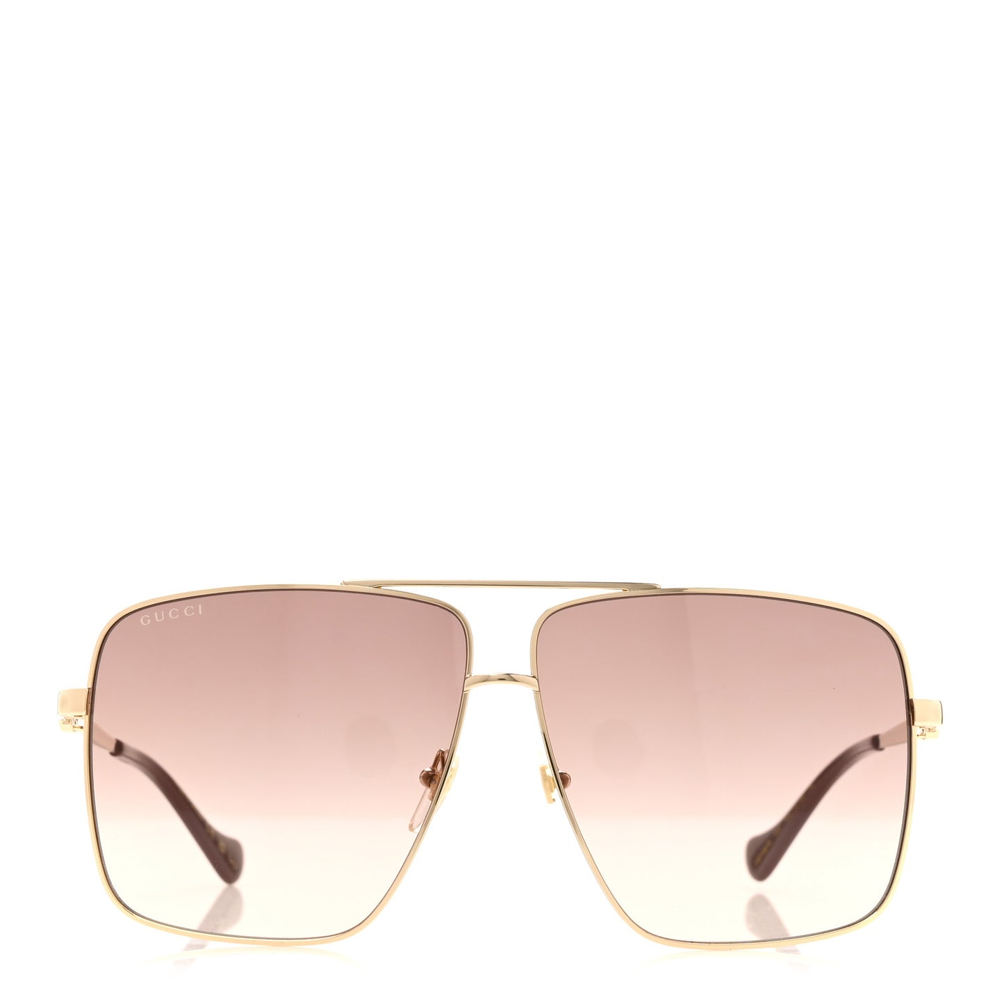 Metal Navigator Square Chain Sunglasses GG1087S Gold