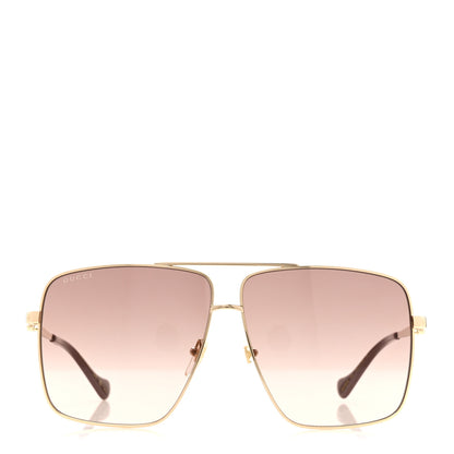 Gucci Metal Navigator Square Chain Sunglasses GG1087S Gold 2 of 8