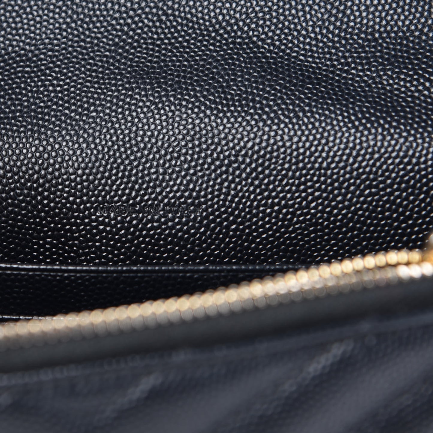 Grain De Poudre Matelasse Chevron Monogram Envelope Chain Wallet Black