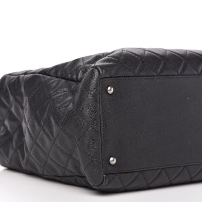 Chanel Caviar Lizard Quilted Large Coco Handle Shopping Tote Black 6 of 10
