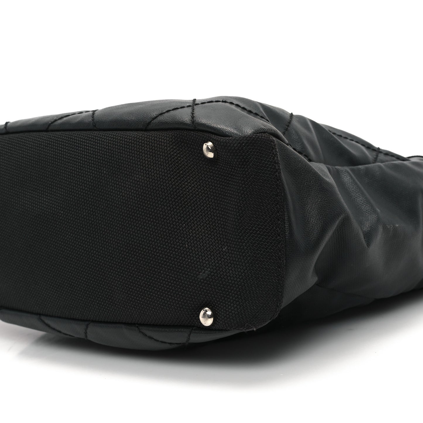 Coated Canvas Quilted Small Paris Biarritz Tote Black