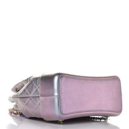 Chanel Iridescent Lambskin Calfskin Quilted Gabrielle Backpack Light Purple 4 of 8