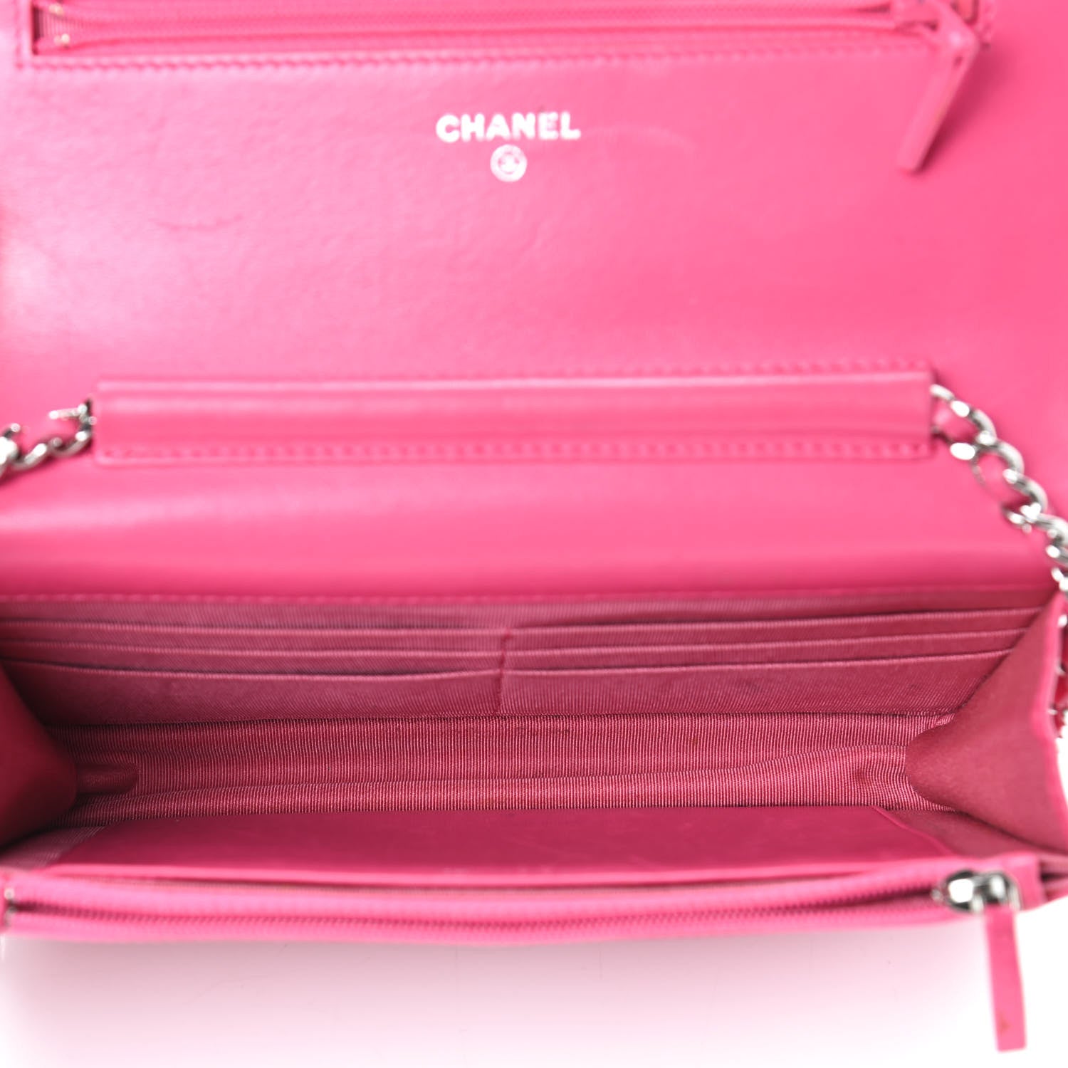Chanel Lambskin Quilted Wallet On Chain WOC Pink 8 of 19