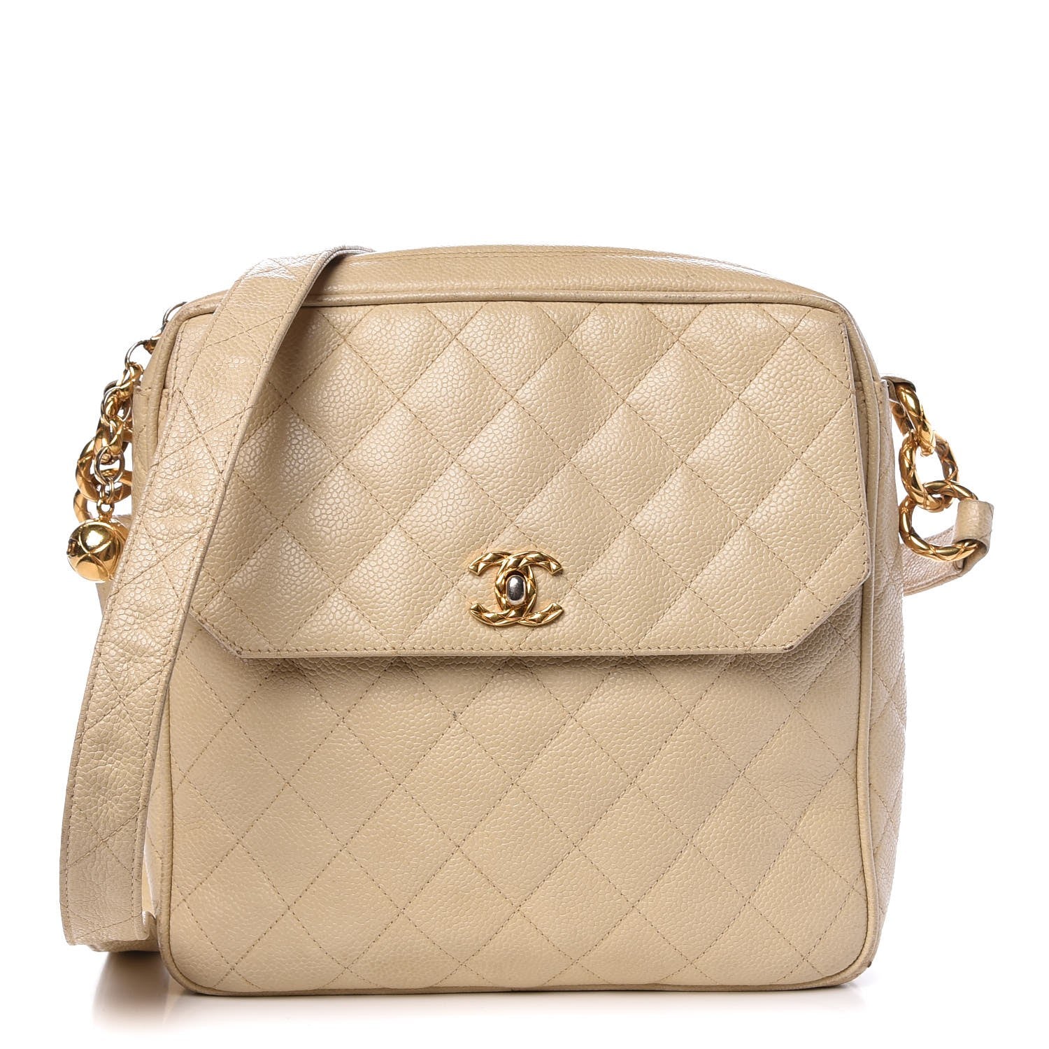 Chanel Caviar Quilted Shoulder Bag Beige Clair 1 of 19