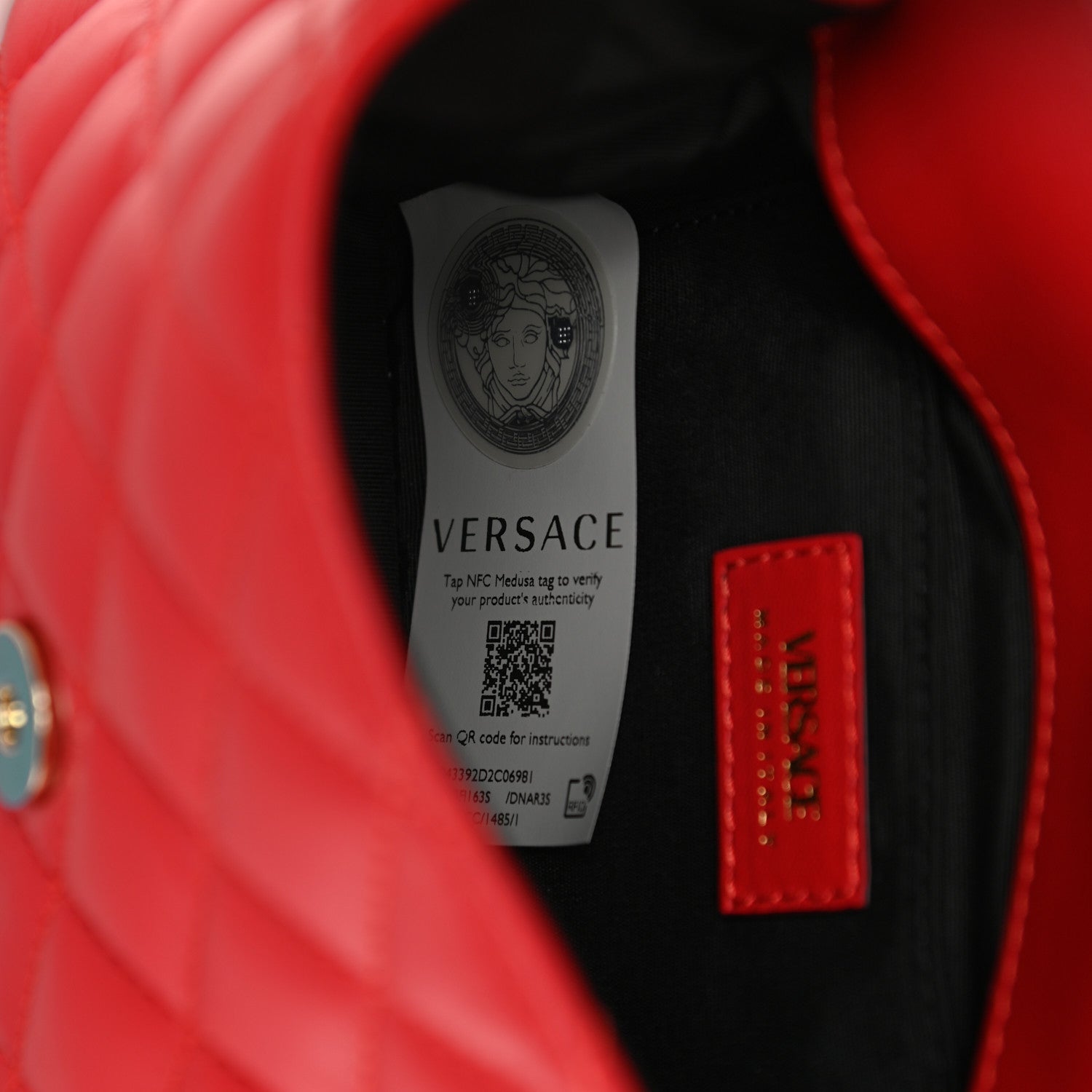 Versace Nappa Quilted Small Medusa Chain Crossbody Red 7 of 11