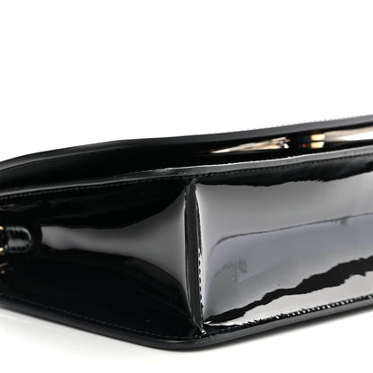 Salvatore Ferragamo Patent Calfskin Mini Vela Flap Bag Black 8 of 9