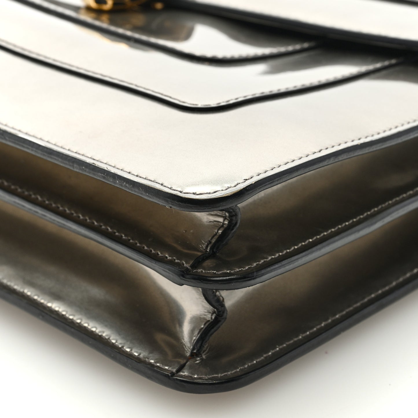 Metallic Calfskin Serpenti Forever Crossbody Bag Silver