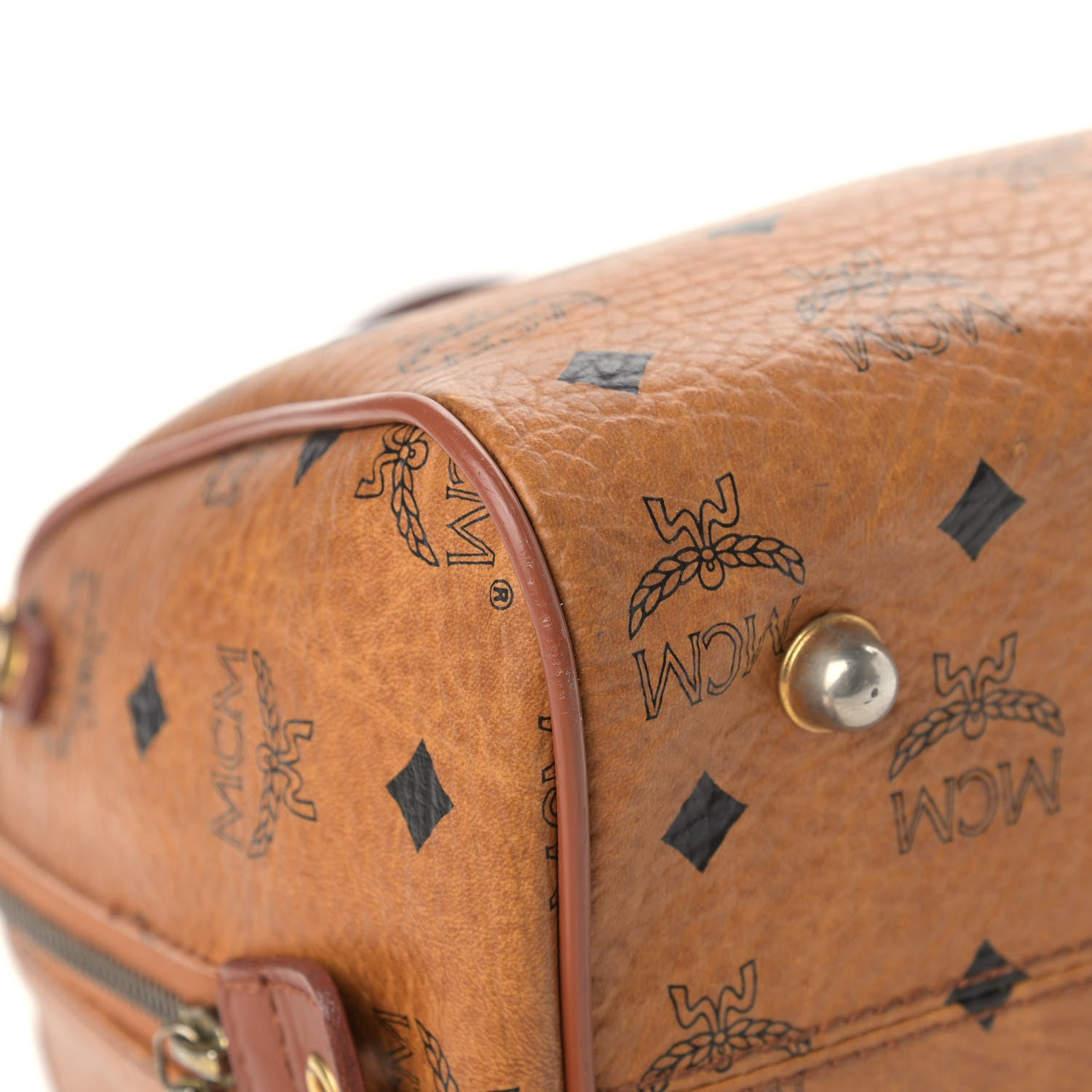 MCM Visetos Essential Boston Bag Cognac 6 of 22