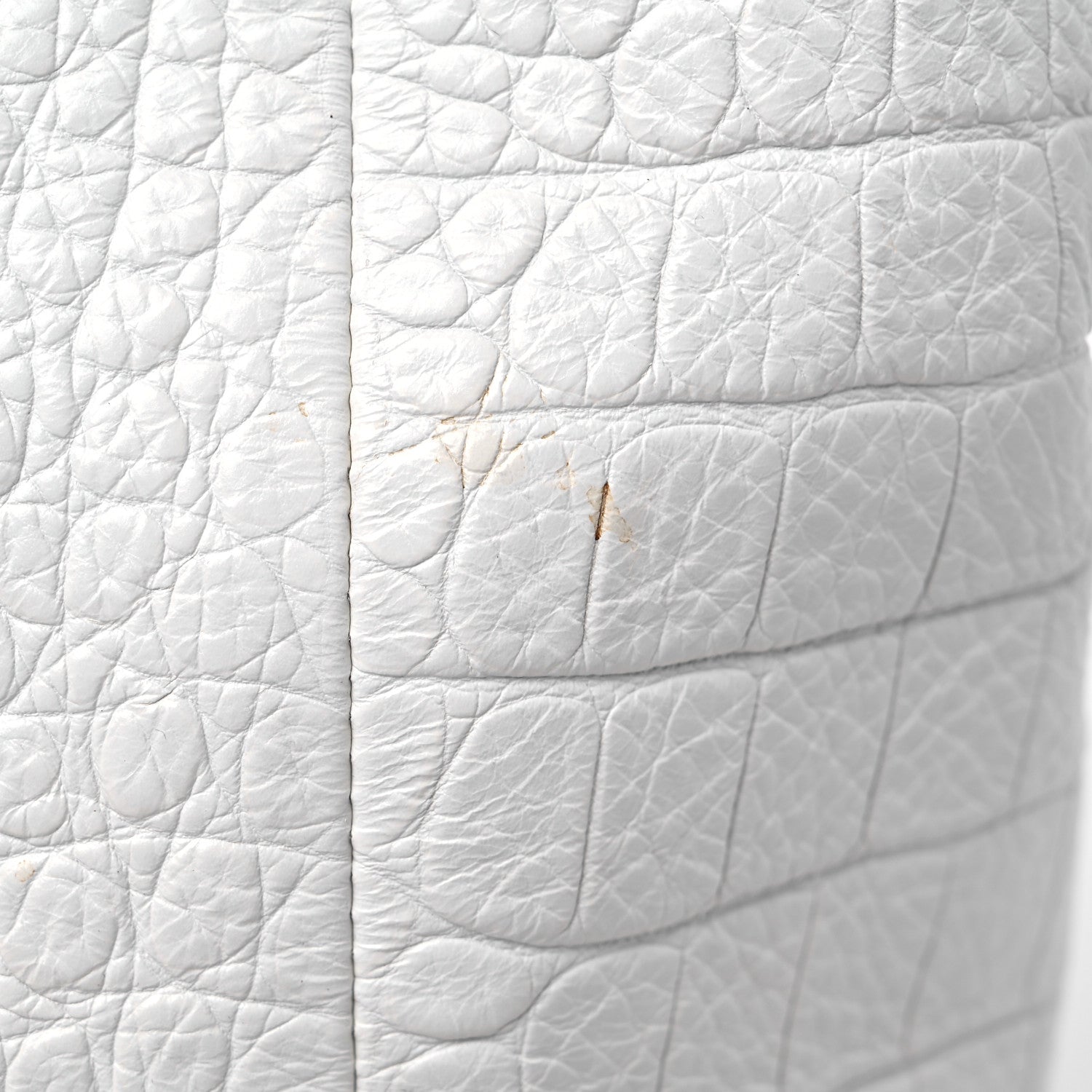Chanel Calfskin Crocodile Embossed Cocodile Shopping Tote White 16 of 17