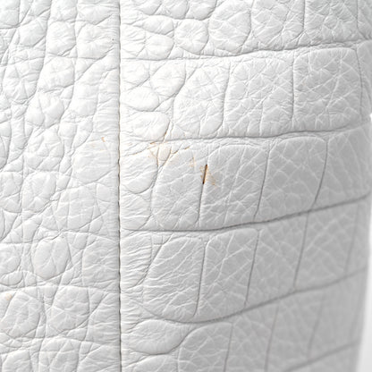 Chanel Calfskin Crocodile Embossed Cocodile Shopping Tote White 16 of 17