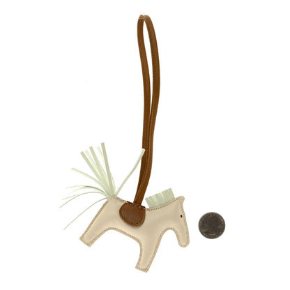 Hermes Milo Lambskin Grigri Rodeo Horse Bag Charm PM Craie Vert Fizz Kraft 2 of 4