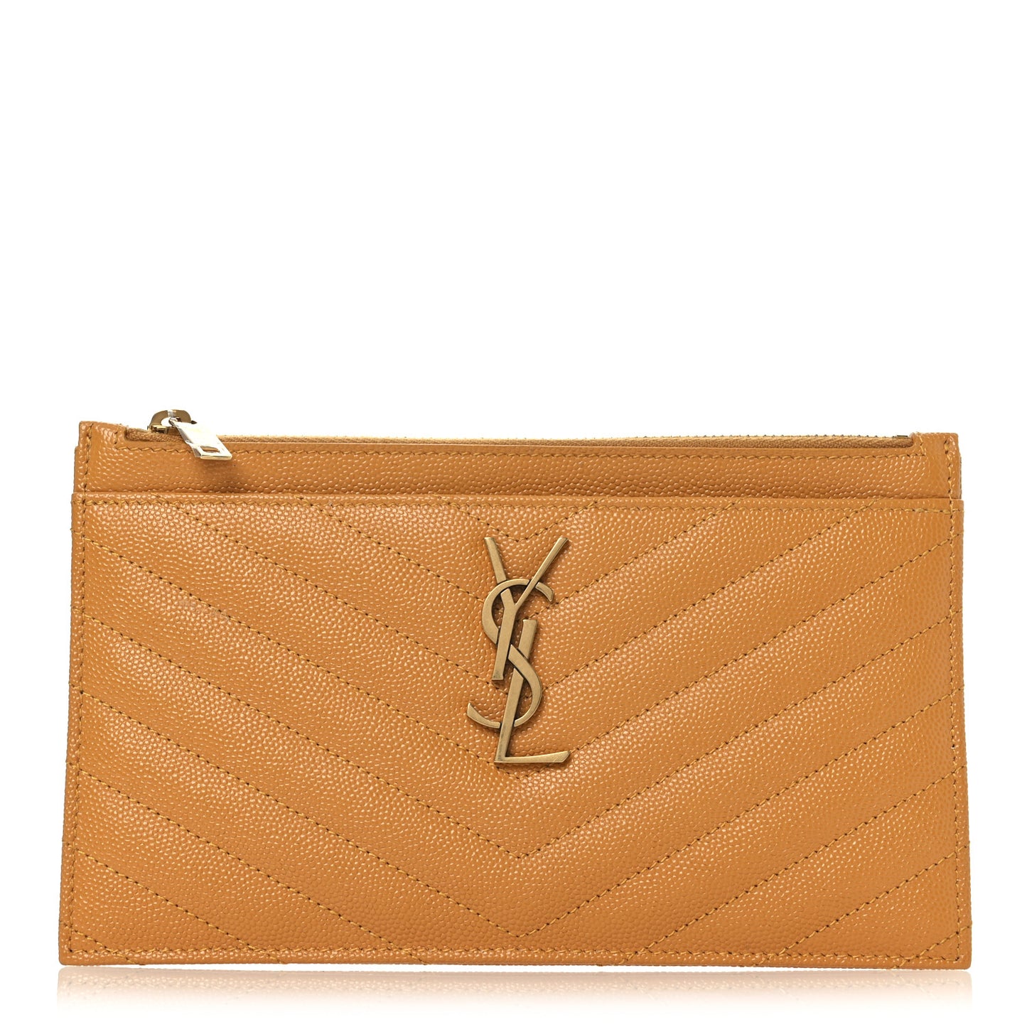 Grain De Poudre Chevron Monogram Bill Pouch Senape Yellow