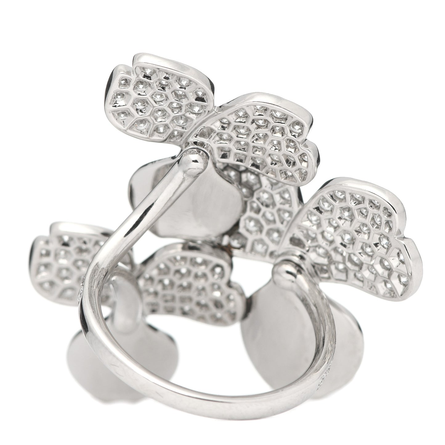 Platinum Diamond Paper Flowers Cluster Ring 52 6