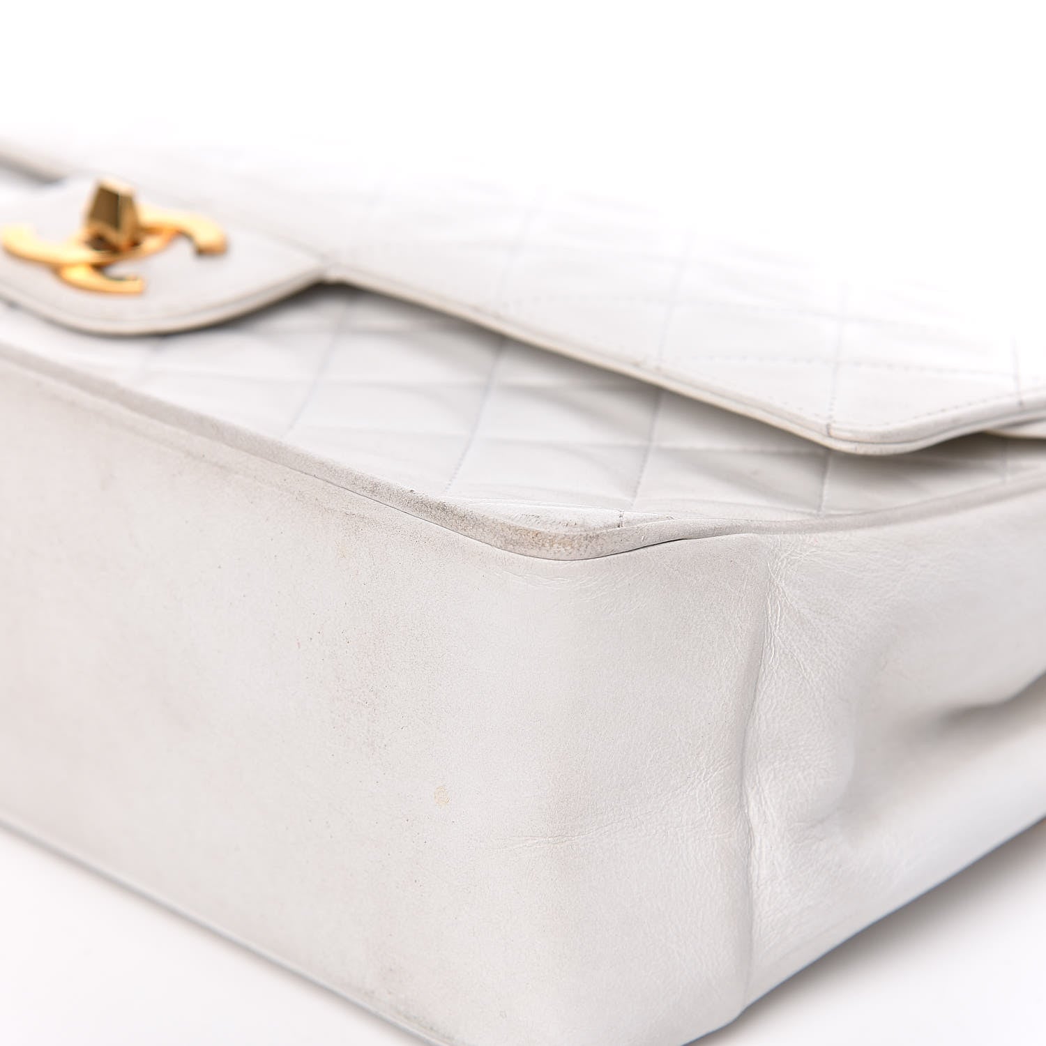 Chanel Lambskin Quilted Medium Double Flap White 23 of 27