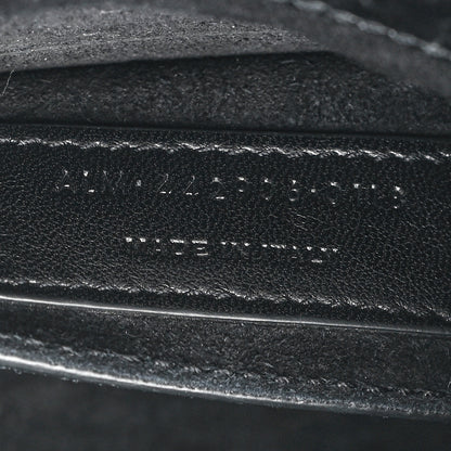 Saint Laurent Calfskin Crocodile Embossed Medium Monochrome Monogram Sunset Black 9 of 12