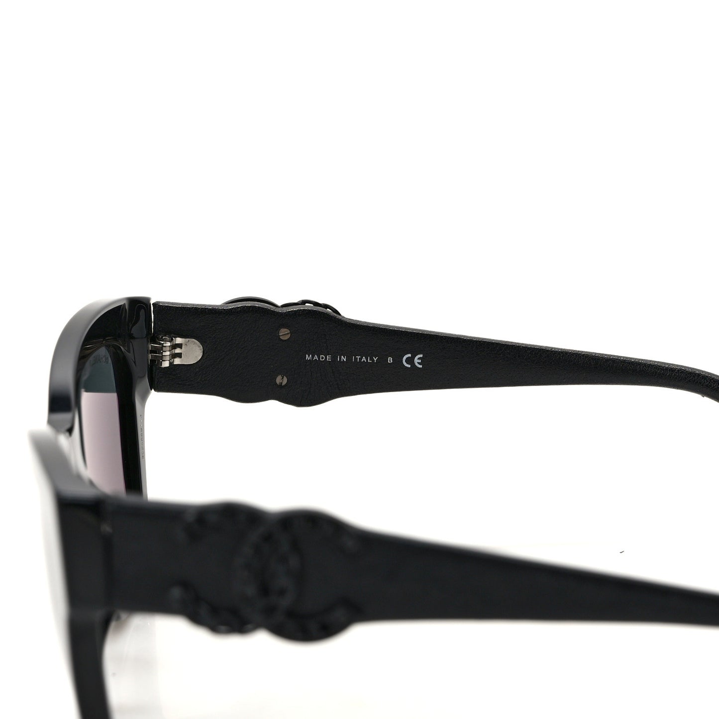 Acetate Square Cat Eye CC Sunglasses 5456-Q-A Black