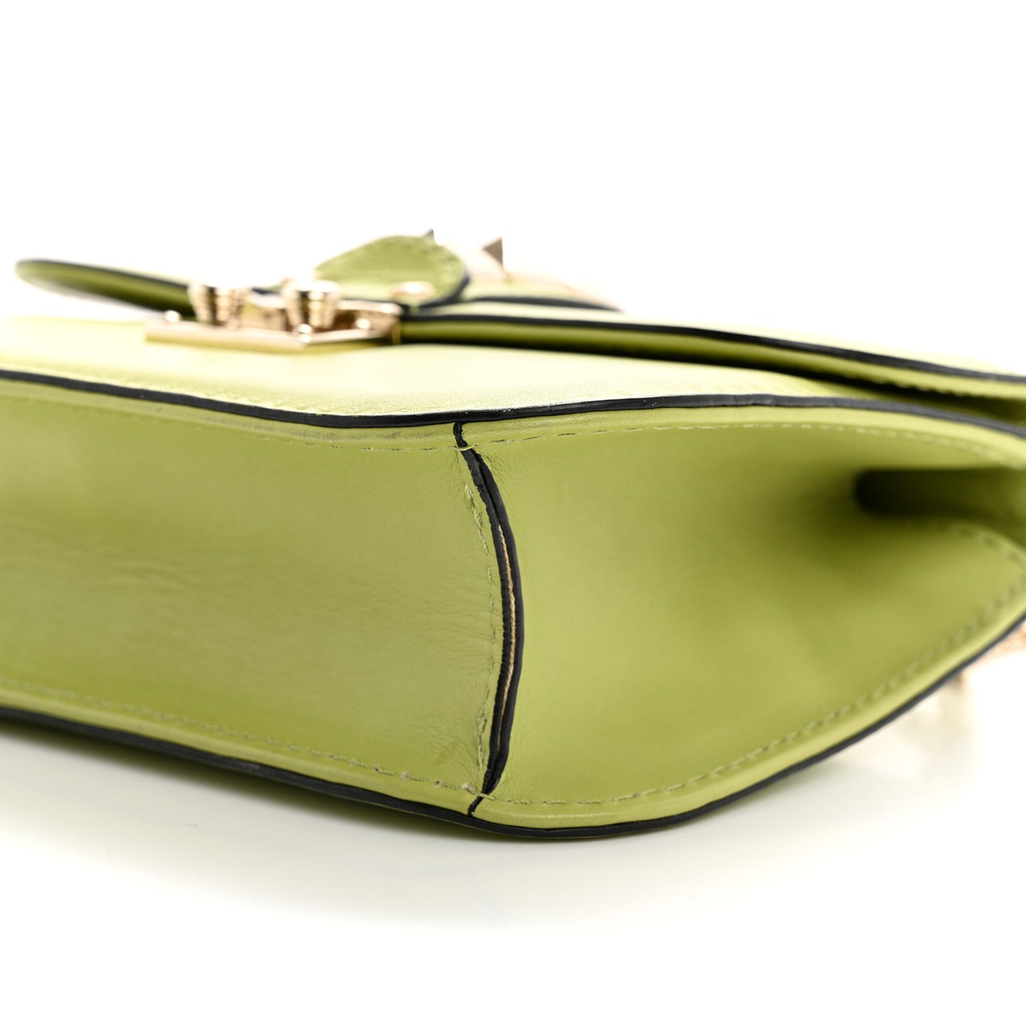 Vitello Small Glam Lock Rockstud Flap Apple