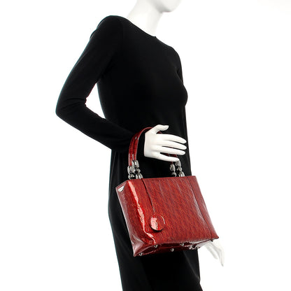 Christian Dior Patent Ultimate Chrome Beaded Malice Tote Red 2 of 12