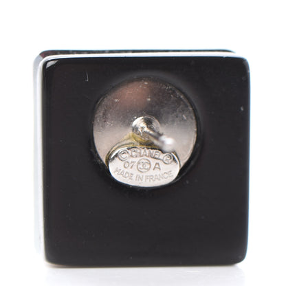 Chanel Lucite CC Square Charm Earrings Black 4 of 5
