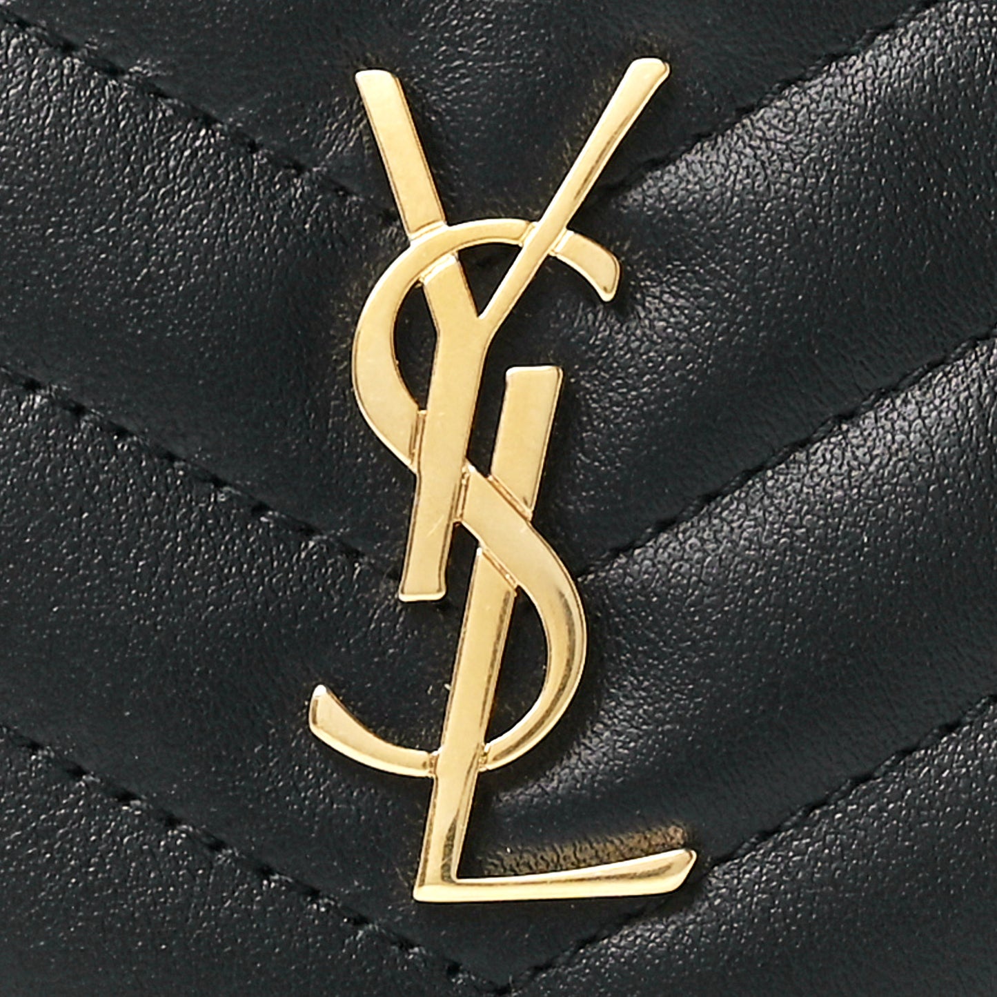 Calfskin Matelasse Monogram Key Pouch Black