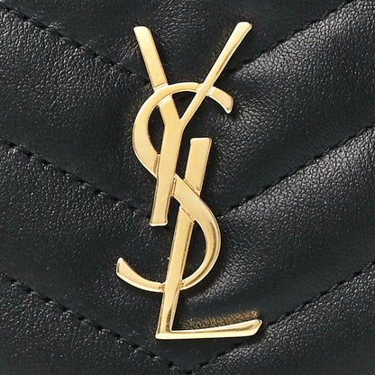 Saint Laurent Calfskin Matelasse Monogram Key Pouch Black 8 of 11