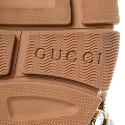 Gucci X SEGA Mesh Canvas Calfskin Removable Crystals Flashtrek Sneakers 38 Mystic White Oatmeal Sand Storm 7 of 8