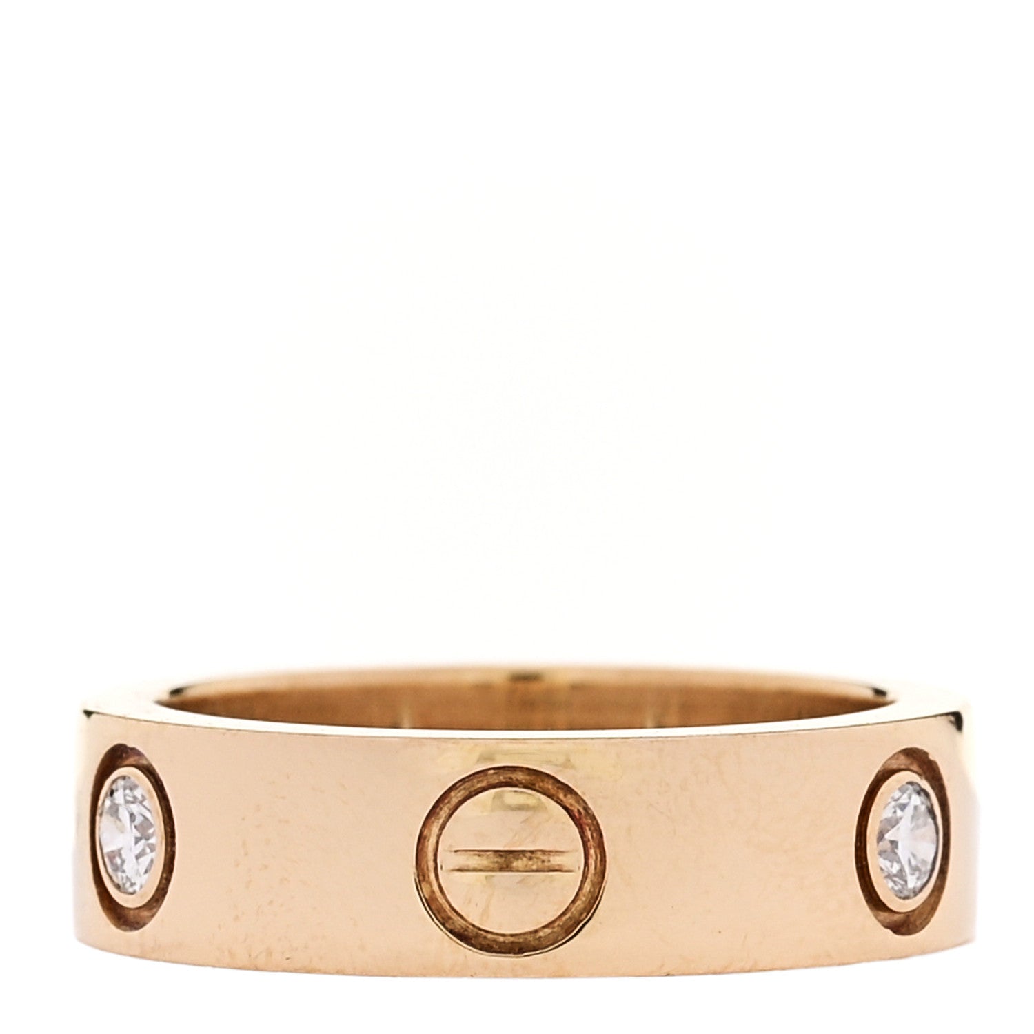 Cartier 18K Yellow Gold 3 Diamond 5.5mm LOVE Ring 51 5.75 3 of 4