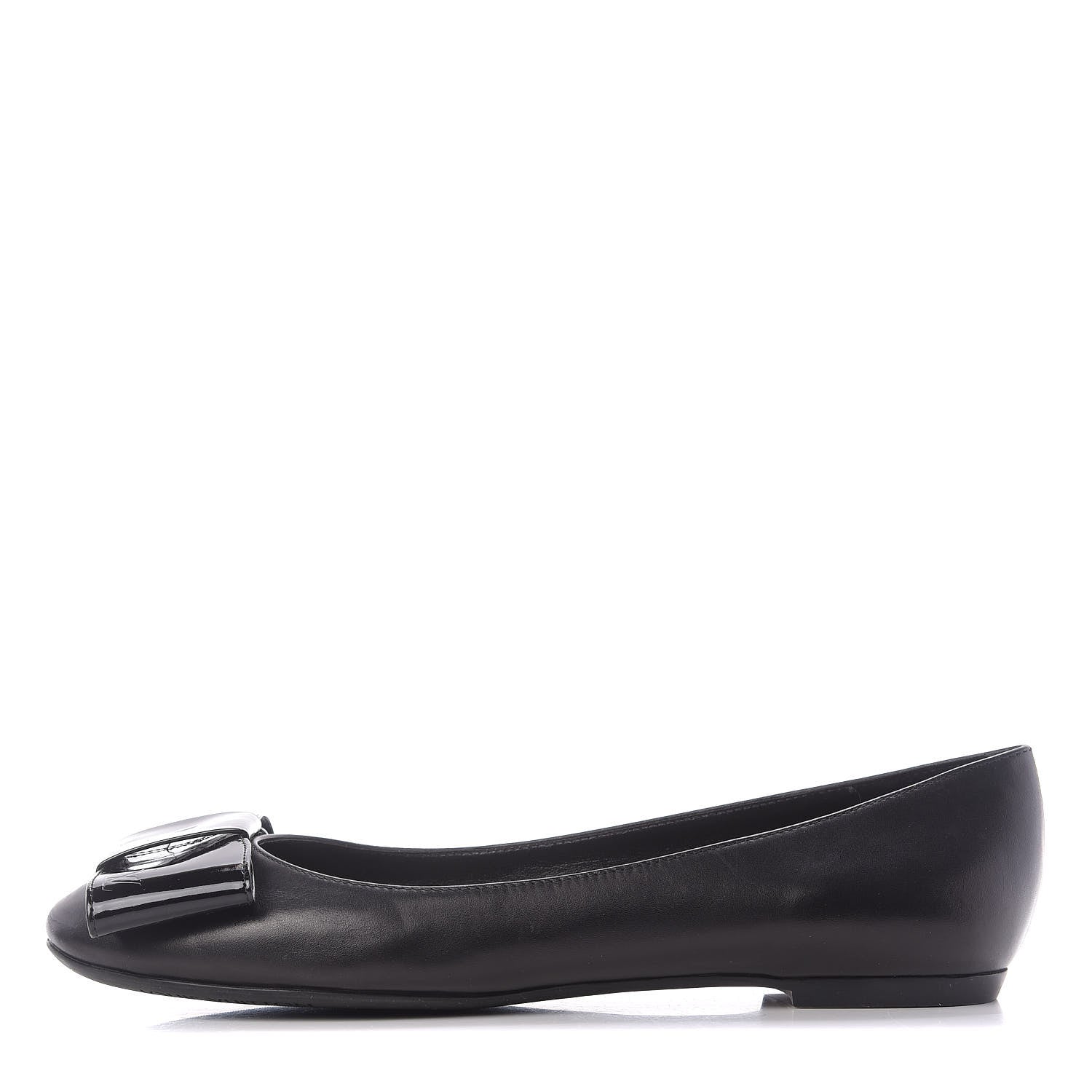Louis Vuitton Calfskin Patent Bow Uniformes Ballet Flats 37 Black 1 of 14