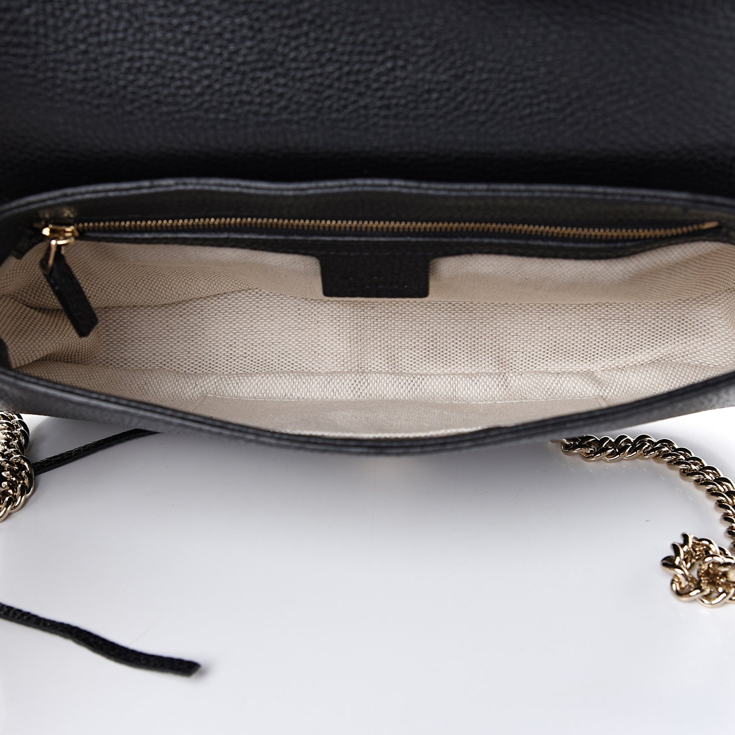 Pebbled Calfskin Medium Soho Flap Crossbody Black