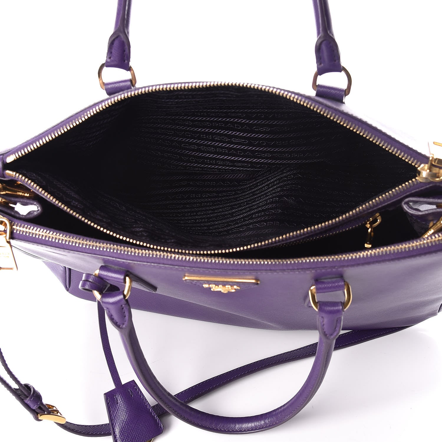 Prada Saffiano Medium Galleria Double Zip Tote Viola 9 of 18