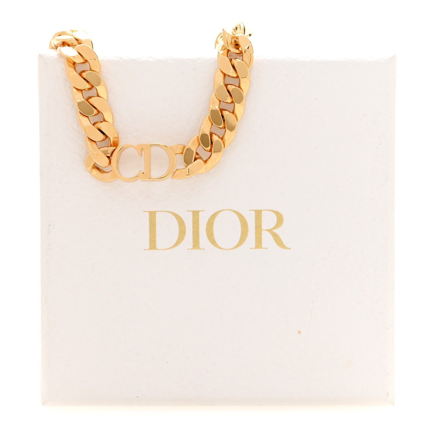 Christian Dior Metal Danseuse Etoile Chain Choker Necklace Gold 6 of 6