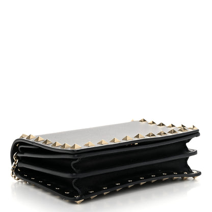 Valentino Garavani Calfskin Rockstud Wallet On Chain Black 4 of 10