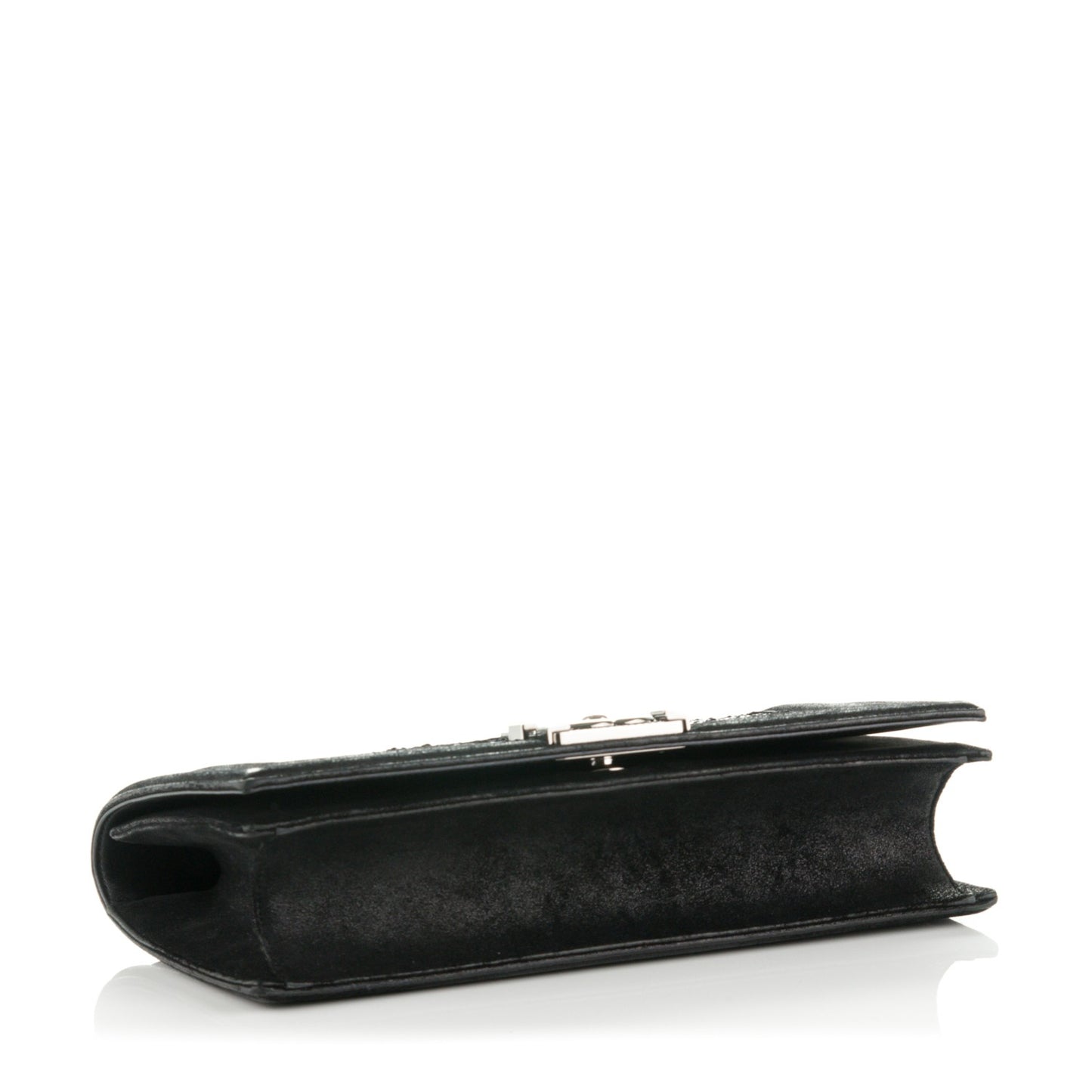 Calfskin Python Boy Flap Clutch Black