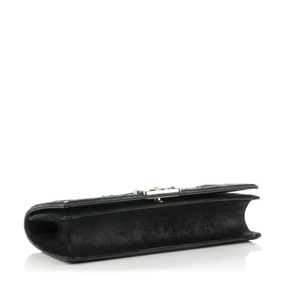 Chanel Calfskin Python Boy Flap Clutch Black 4 of 9