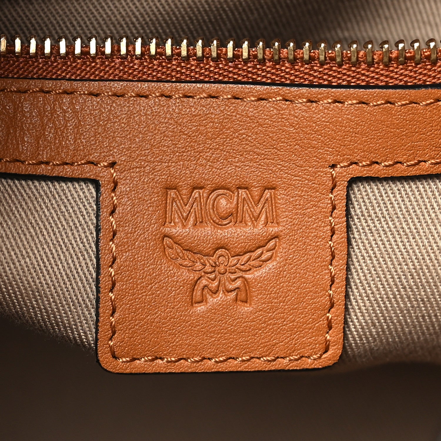 MCM Visetos Small Aren Drawstring Bag Cognac 6 of 8