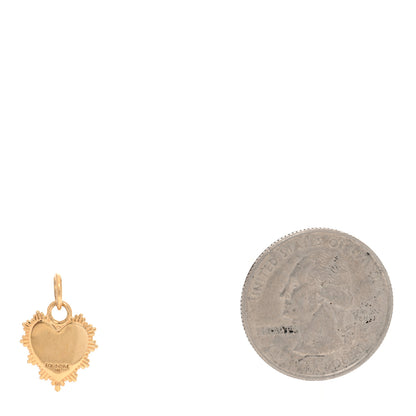 Foundrae 18K Yellow Gold Diamond Initial A Miniature Heart Medallion Pendant 2 of 4