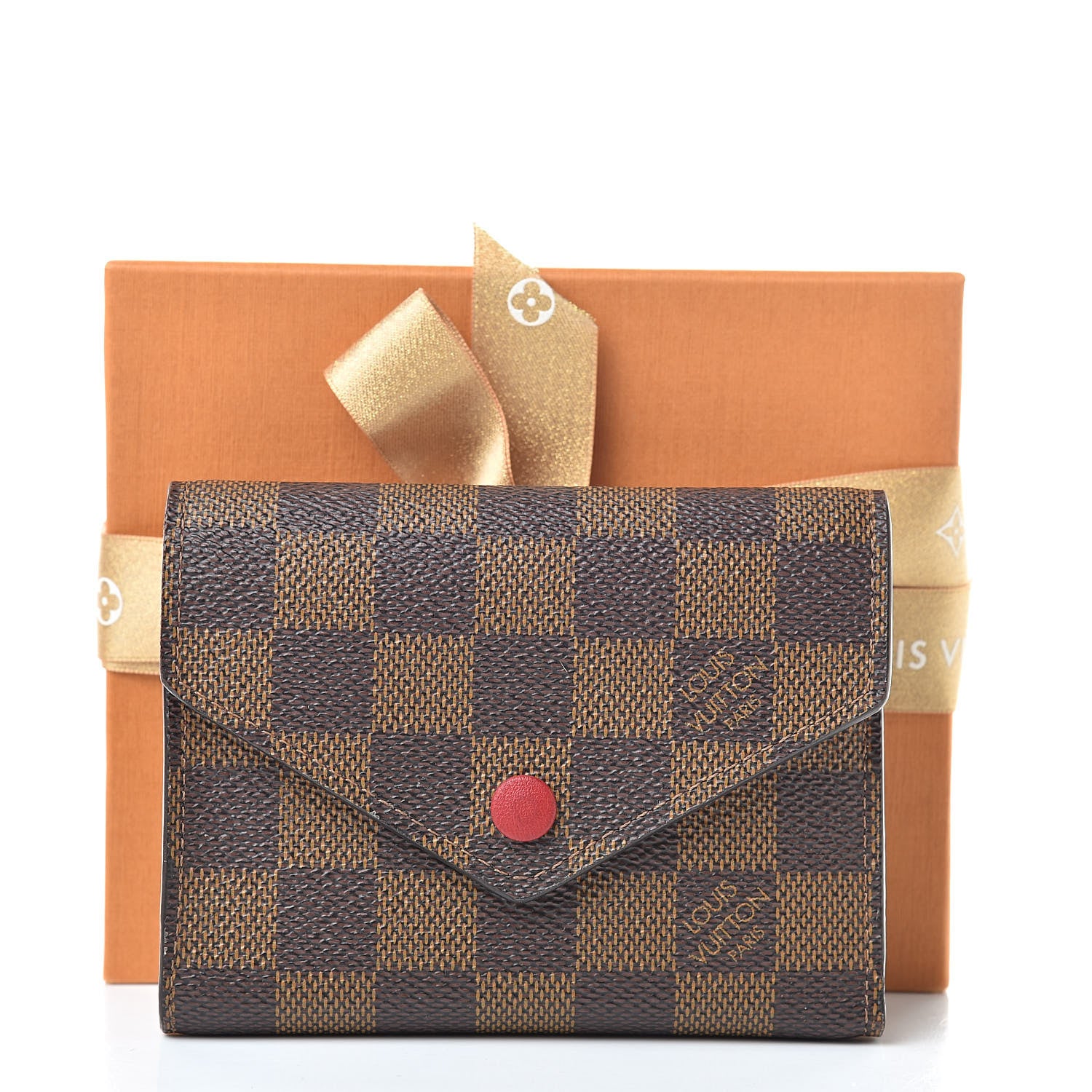 Louis Vuitton Damier Ebene Victorine Wallet Red 8 of 8